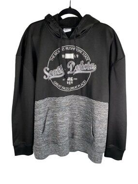 South Dakota Hoodie 2XL Mount Rushmore Black Gray Athletic Pullover 605